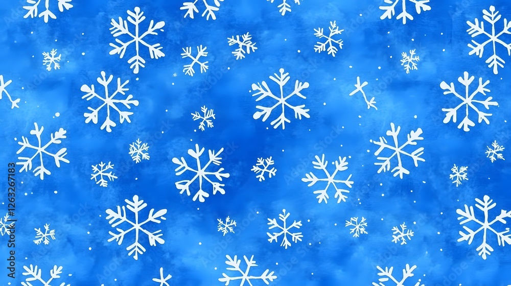 White Snowflakes on Blue Background for Winter Holiday Design White Snowflakes on Blue Background for Winter Holiday Design