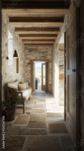 Minimalist Interiors of a Tuscany Stone Villa, Organic Wood and Natural Light