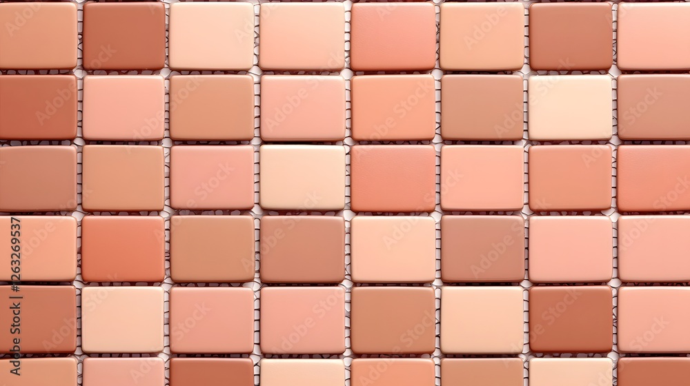 Fototapeta premium Colorful Mosaic Tile Background in Shades of Peach and Beige