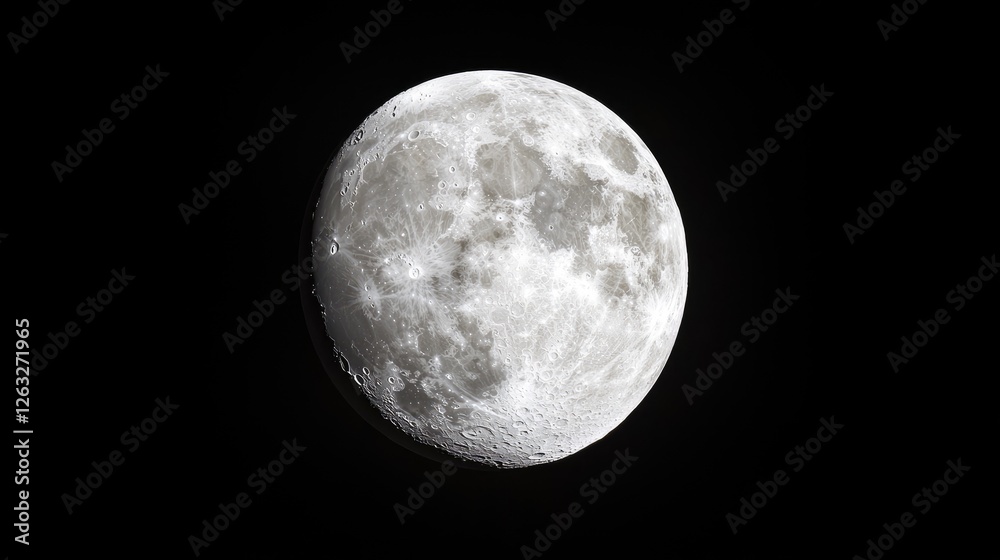 Full Moon in Dark Night Sky. Potential Use Astronomy Stock Photo Full Moon in Dark Night Sky. Potential Use Astronomy Stock Photo