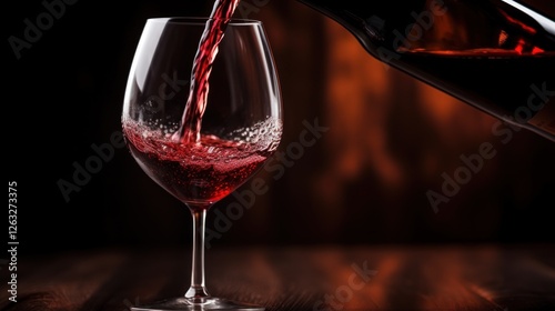 Elegant red wine pour, A captivating glimpse of ruby hues and rich flavor
