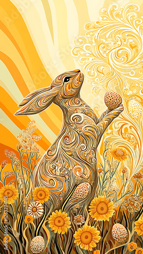 Swirling Easter Bunny