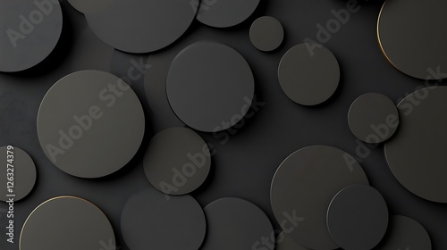 Abstract Black Circles Overlay Design Background
