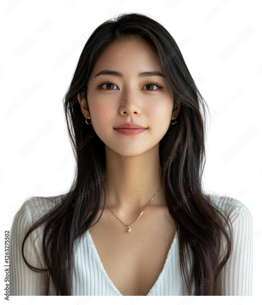 Elegant portrait of a woman studio neutral isolated on transparent background Elegant portrait of a woman studio neutral isolated on transparent background