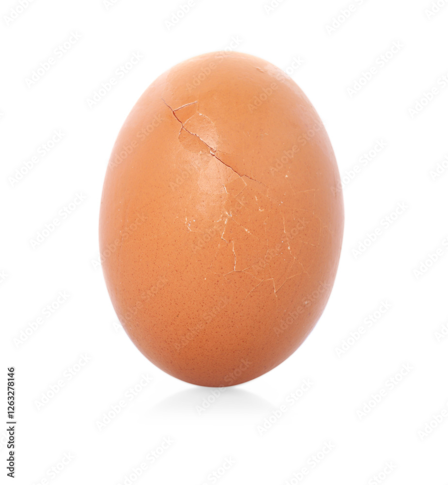 One piece of broken eggshell on mirror surface against white background One piece of broken eggshell on mirror surface against white background