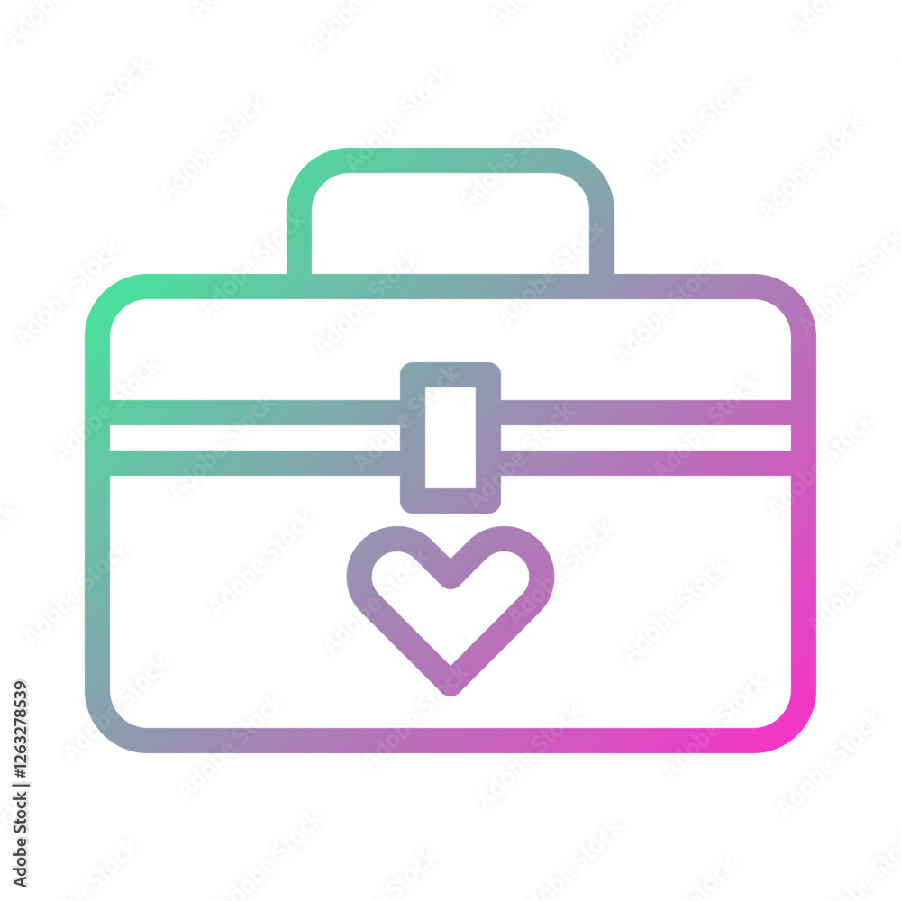 Gradient Heart Briefcase Icon Illustration Gradient Heart Briefcase Icon Illustration