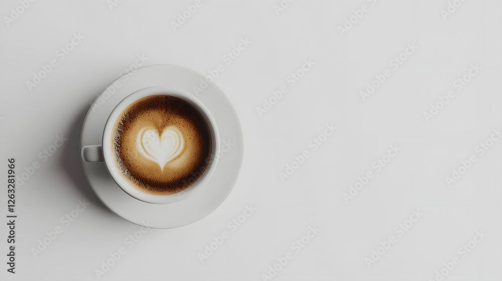 Beautifully Crafted Espresso with Delicate Latte Art in a Minimalist Setting Beautifully Crafted Espresso with Delicate Latte Art in a Minimalist Setting