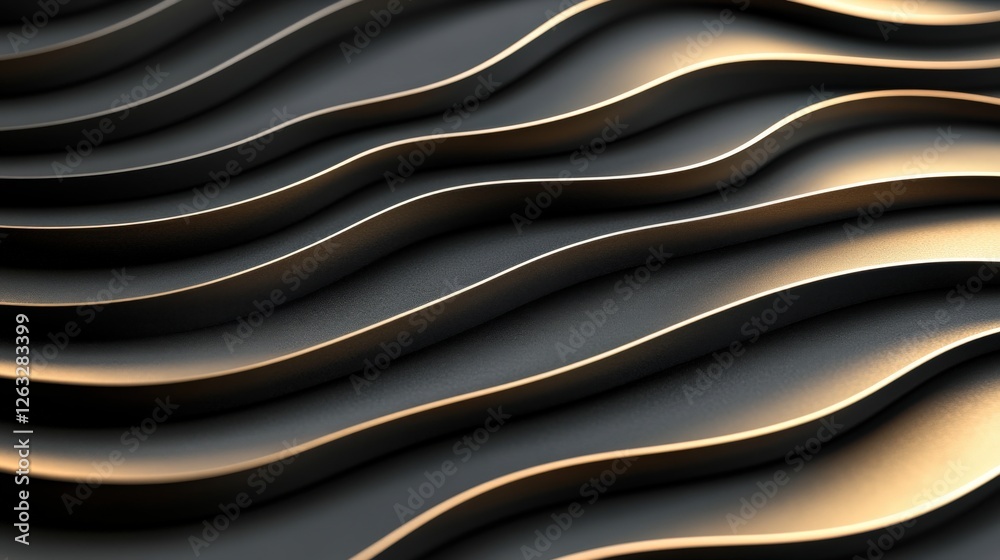 Obraz premium Abstract Wavy Pattern in Shades of Dark and Light, Creating a Modern Aesthetic with Smooth Curves and Intriguing Textures for Creative Design Projects and Backgrounds