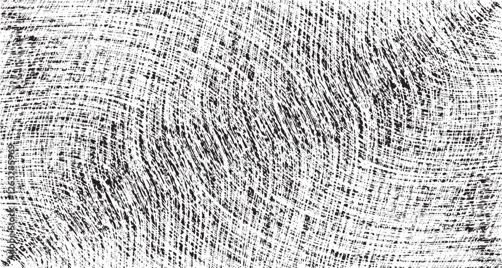 Fototapeta premium Monochrome texture composed of irregular graphic elements. Distressed uneven grunge background. Abstract vector illustration. Overlay for interesting effect and depth. Isolated on white background.