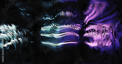 Colorful abstract texture created with Gradient flow and 3D structure imitate the movement of liquid or wind. Vibrant colors, volumetric waves and digital noise create a sense of depth and dynamics. I