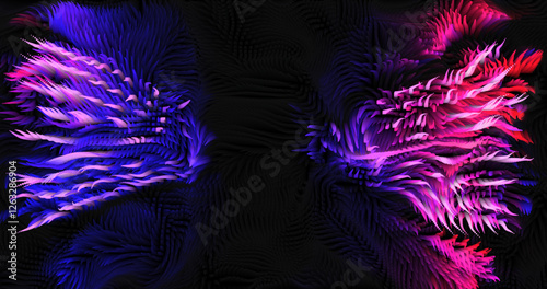 Colorful abstract texture created with Gradient flow and 3D structure imitate the movement of liquid or wind. Vibrant colors, volumetric waves and digital noise create a sense of depth and dynamics. I