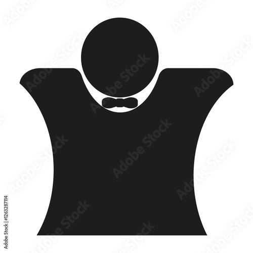 Waiter icon. Hospitality vector figure. Bowtie person symbol. Restaurant service. EPS 10.