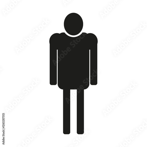 Standing person icon. Human silhouette shape. Individual figure symbol. Vector illustration. EPS 10.