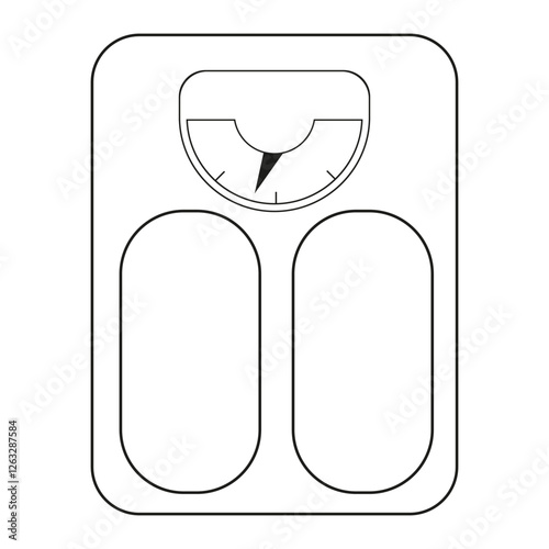 Weighing scale icon. Analog dial symbol. Simple weight indicator. Vector health measurement. EPS 10