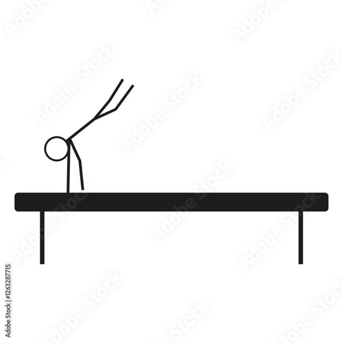 Parallel bars icon. Gymnastics silhouette figure. Minimalist vector graphic. Black training shape. EPS 10.
