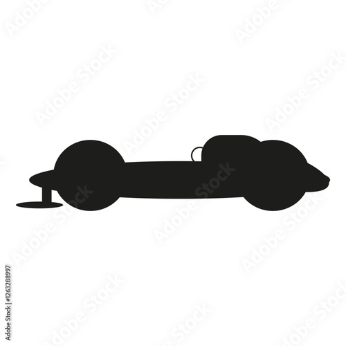 Racing car silhouette. Fast vehicle side view. Black dynamic outline. Formula speed design. EPS 10.