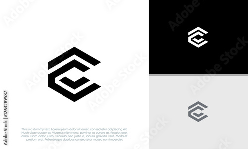 Initials C logo design. Initial Letter Logo. Innovative high tech logo template.	
