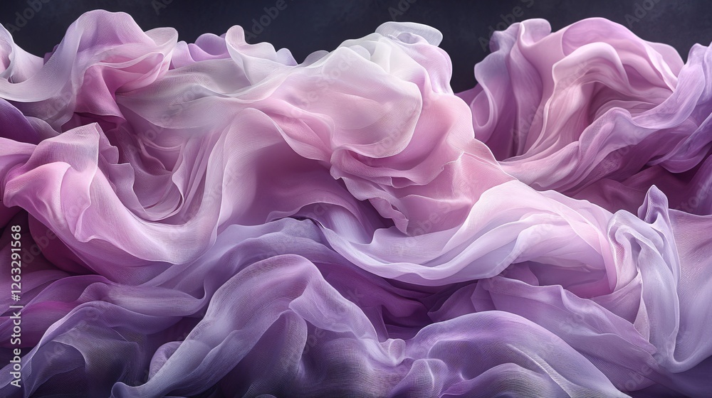 Fototapeta premium Abstract purple fabric waves, flowing texture, elegant design, background, textile