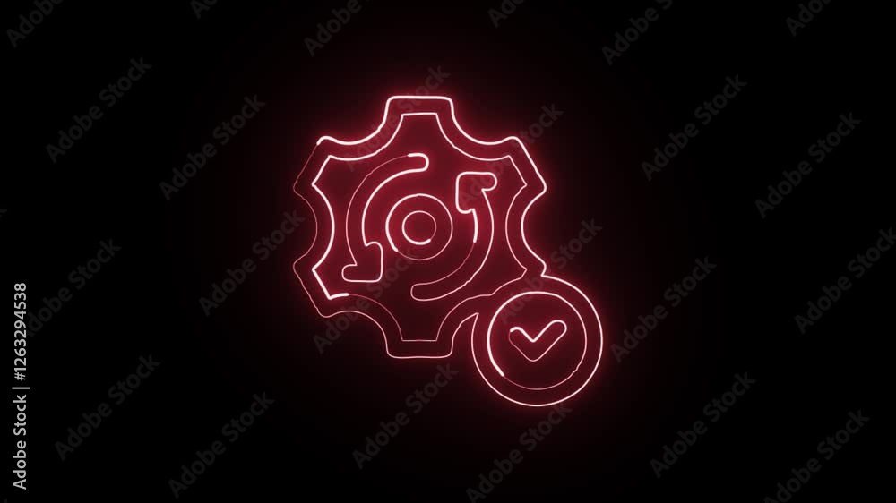 glowing neon operating system icon isolated on black background. HD video motion graphic animation glowing neon operating system icon isolated on black background. HD video motion graphic animation