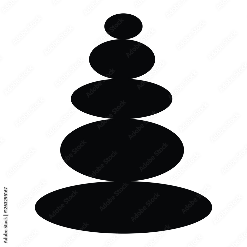 Silhouette of balancing stone icon, vector symbol. Zen stones isolated on white background. Balancing stone icons, vector set. Vector illustration. Silhouette of balancing stone icon, vector symbol. Zen stones isolated on white background. Balancing stone icons, vector set. Vector illustration.
