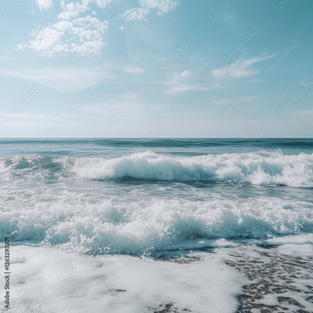 Fototapeta premium Nature’s Rhythm: Sea Wave Backdrop