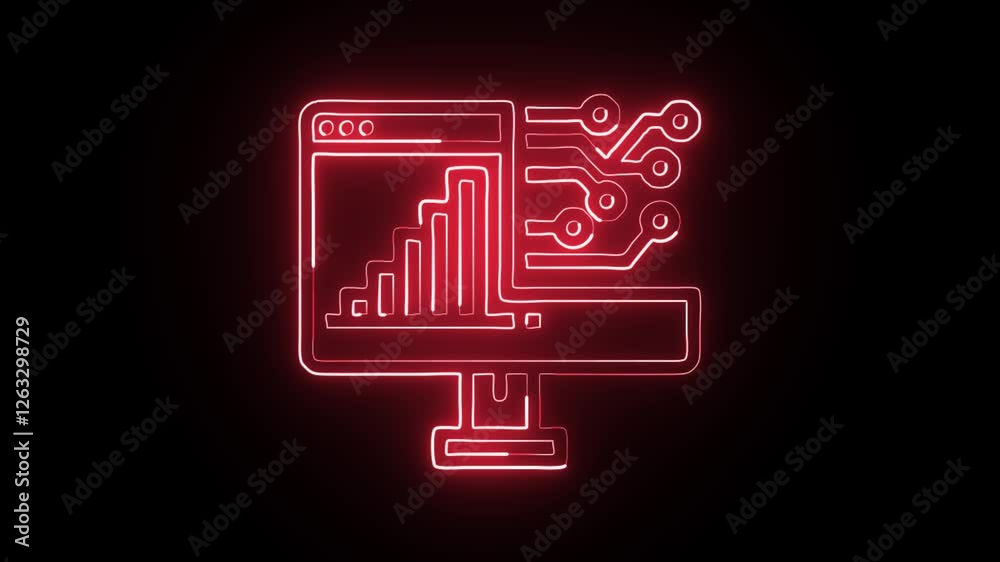 glowing neon transformation icon isolated on black background. HD video motion graphic animation glowing neon transformation icon isolated on black background. HD video motion graphic animation