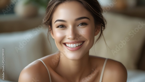 A smiling woman with natural beauty, exuding warmth and confidence Free Download A smiling woman with natural beauty, exuding warmth and confidence - GFXLoad