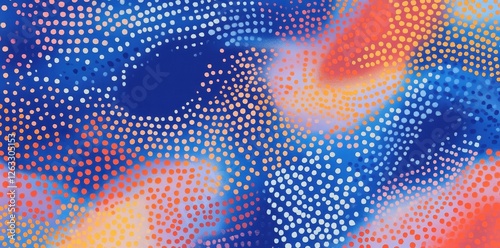 Colorful dotted wave pattern with flowing and vibrant gradient effect photo