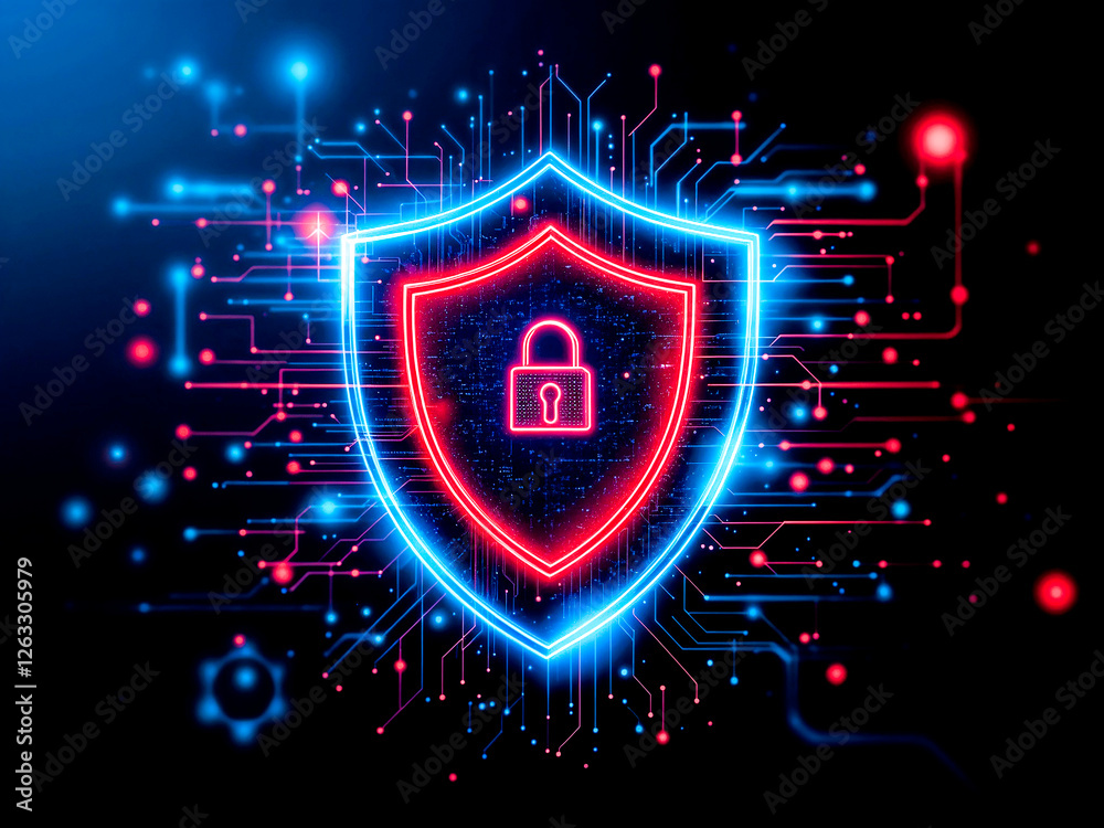Fototapeta premium ilustracion de un fondo de concepto de ciberseguridad, proteccion de datos 