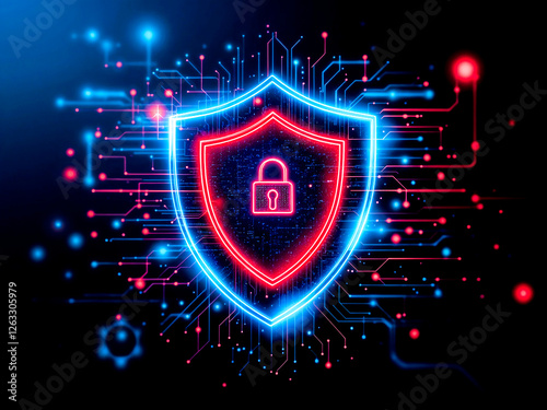 ilustracion de un fondo de concepto de ciberseguridad, proteccion de datos 