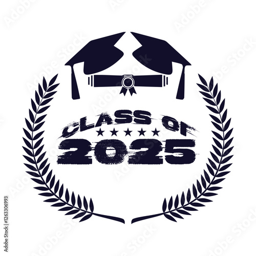 Class of 2025 typography design vector. Text for design, congratulation event, T-shirt, party, high school or college graduate. Editable class of 2025 typography design