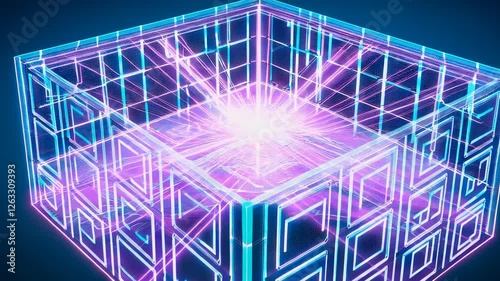 Neon Cube Illusion