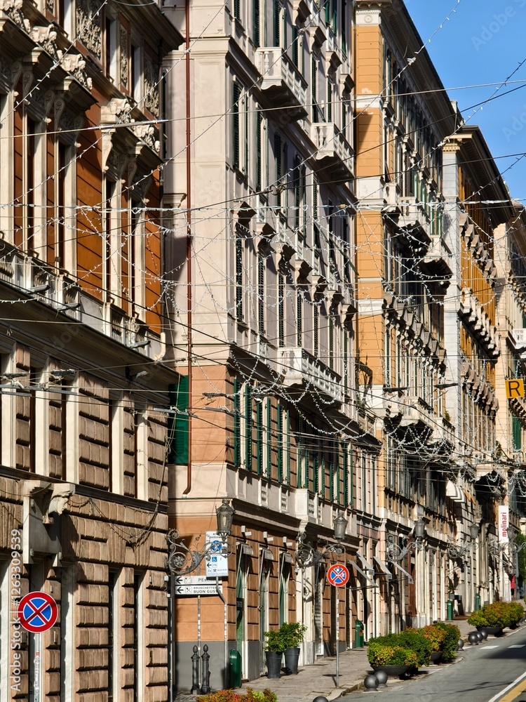 Obraz premium Cityscape and the architecture of Genoa city, Italy