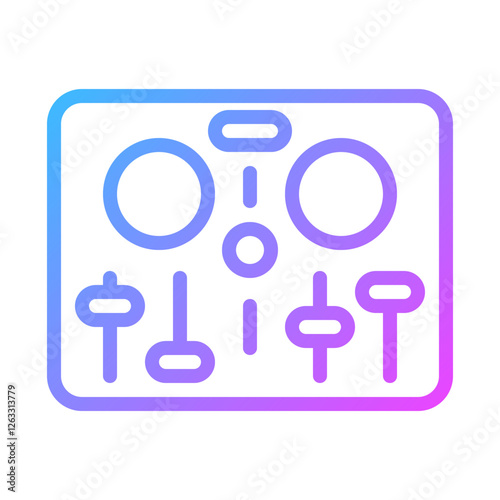 Gradient DJ Mixer Board Minimalist Icon