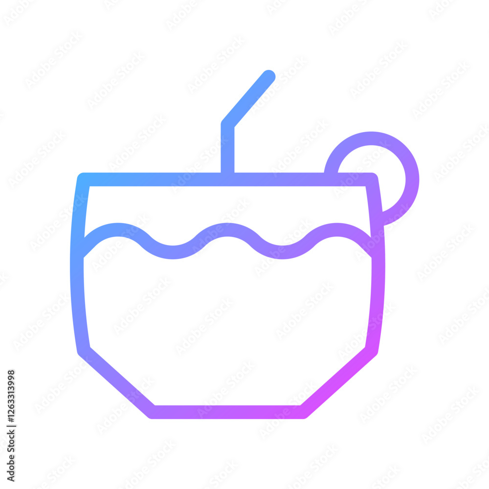 Minimalist Refreshing Summer Drink Illustration Minimalist Refreshing Summer Drink Illustration