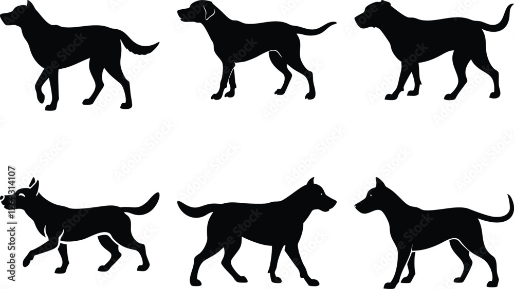 Fototapeta premium dog silhouettes vector