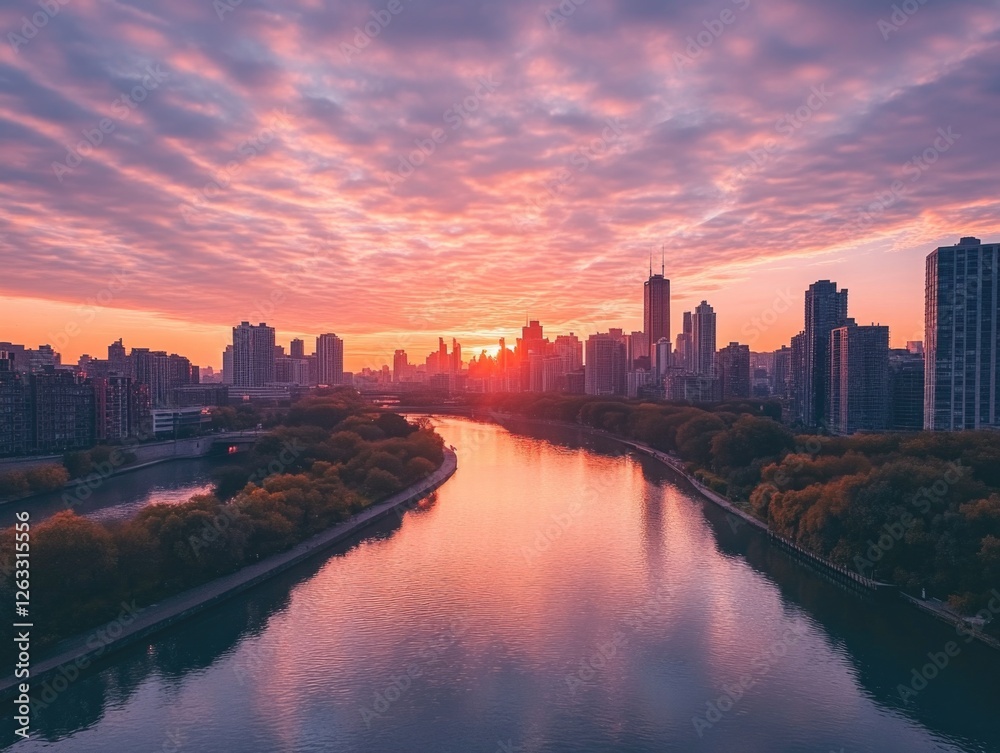 Fototapeta premium City River Scene