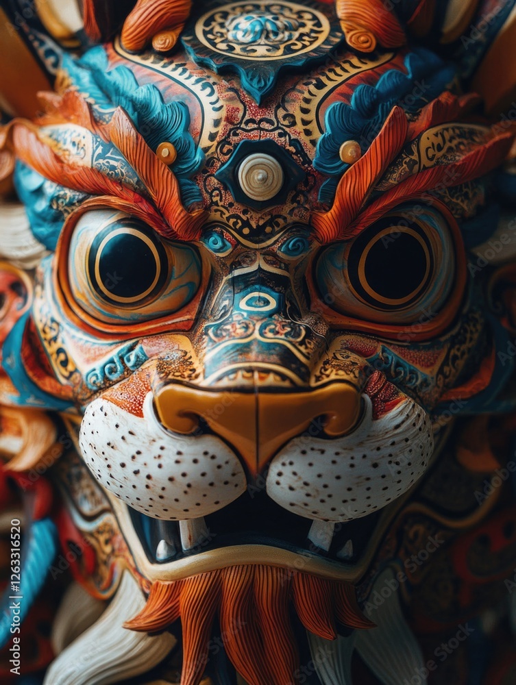 Naklejka premium Lion Statue Close Up
