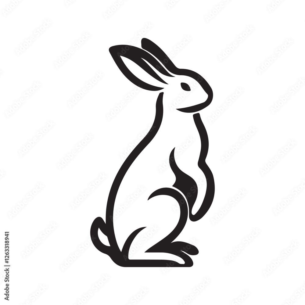 A black and white rabbit silhouette illustration
A black and white rabbit silhouette illustration