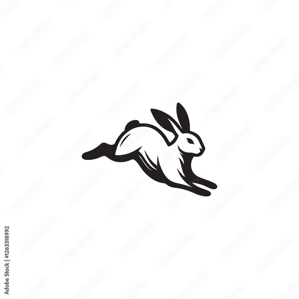 A black and white rabbit silhouette illustration
A black and white rabbit silhouette illustration