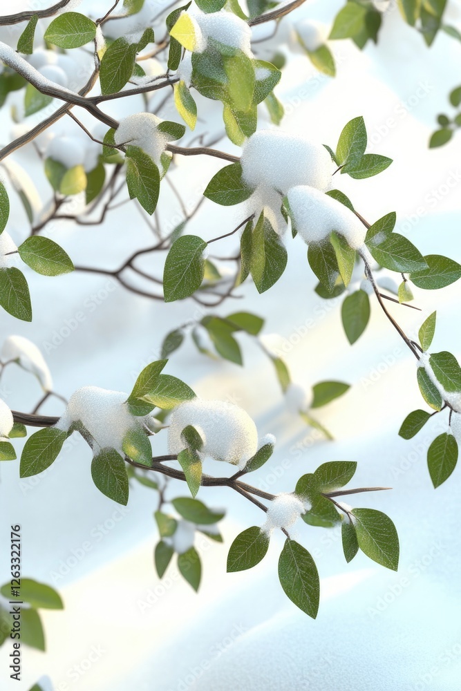 Obraz premium Snowy Tree Branch