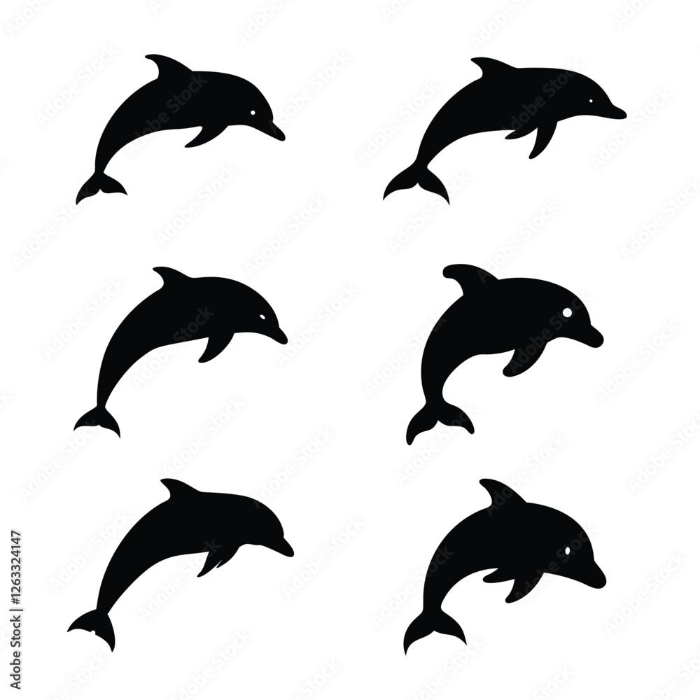 Obraz premium Dolphin Vector Silhouette Illustration