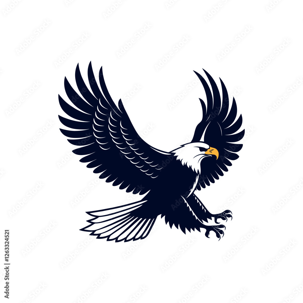 Fototapeta premium eagle silhouette eagle head vector line art logo design
