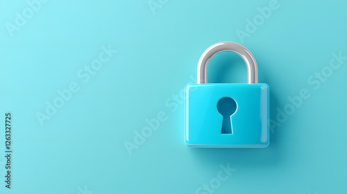 blue padlock on light blue background symbolizes security and protection. This conveys sense of safety and trust in various contexts
