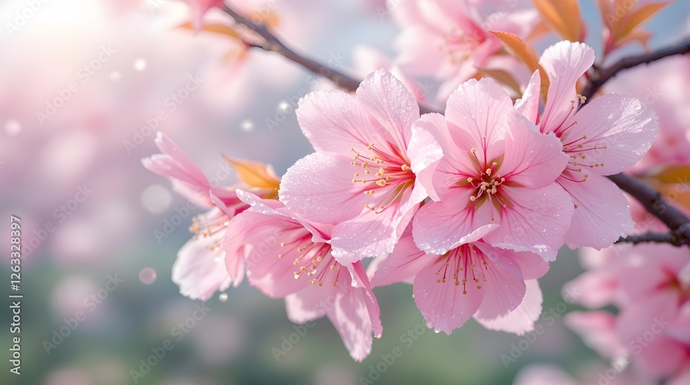 Dew-Covered Cherry Blossoms in Soft Morning Light
Dew-Covered Cherry Blossoms in Soft Morning Light