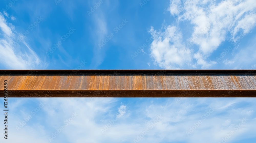 Rusty Metal Beam Against Cloudy Sky Rusty Metal Beam Against Cloudy Sky