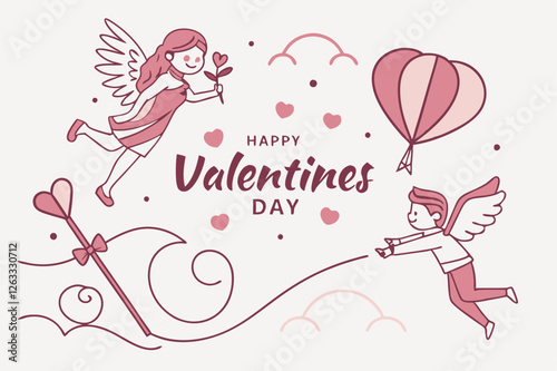 Happy Valentine's day typography vector design with white background