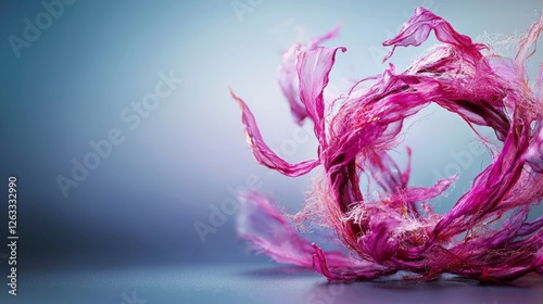 Flowing magenta arcs capture freefloating feelings in abstract digital art studio setting artistic perspective photo