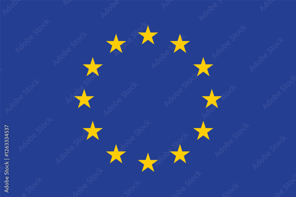 European union flag vector illustration isolated on white background. europe flag.