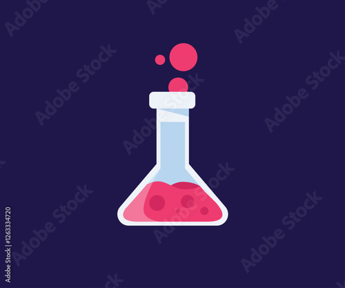 Chemistry lab equipment. Flask vector illustration. science instruments flat illustration